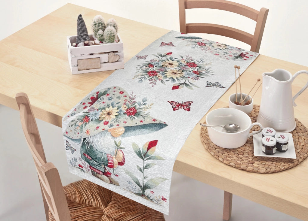 Tovaglia Centrino Runner Tavola Fantasia Elfo Primavera Made Italy - 40x180 - Elfo Primavera