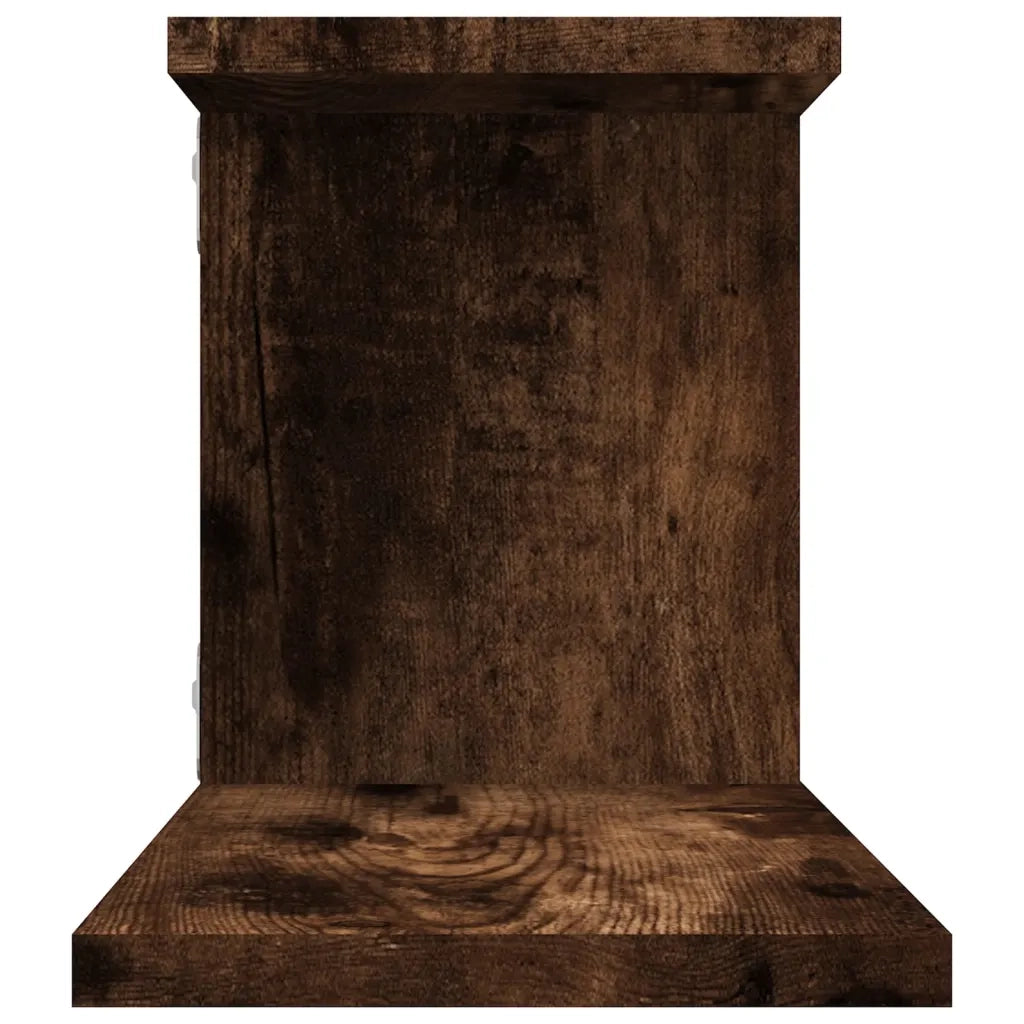 Scaffale TV a Parete-Mensole a Muro Rovere Fumo 125x18x23 cm Legno Multistrato
