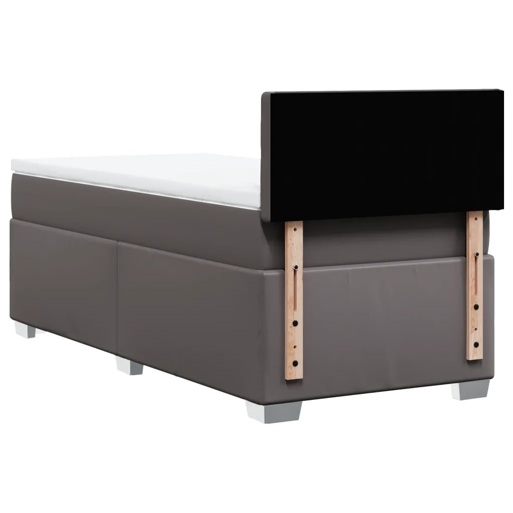 Giroletto a Molle con Materasso Grgio 90x200 cm in Similpelle 3286106