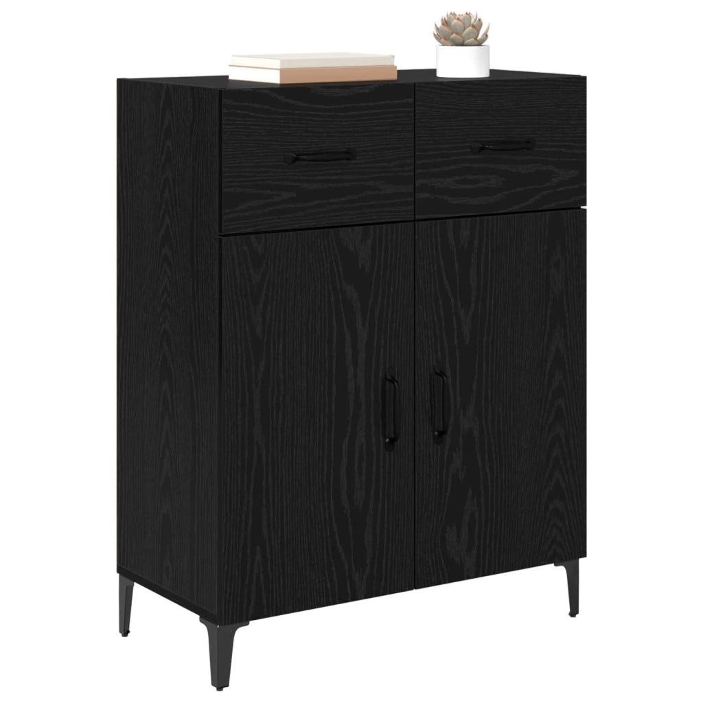 Credenza | Madia | Buffet da pranzo | Armadio da pranzo Rovere Nero 69,5 x 34 x 90 cm Legno multistrato