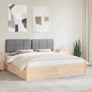 Letto con Testiera Rivestita Grigio chiaro 180 x 200 cm