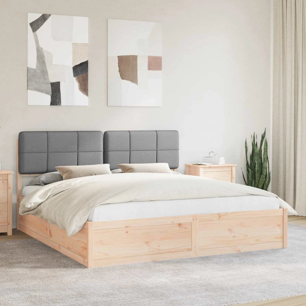 Letto con Testiera Rivestita Grigio chiaro 180 x 200 cm