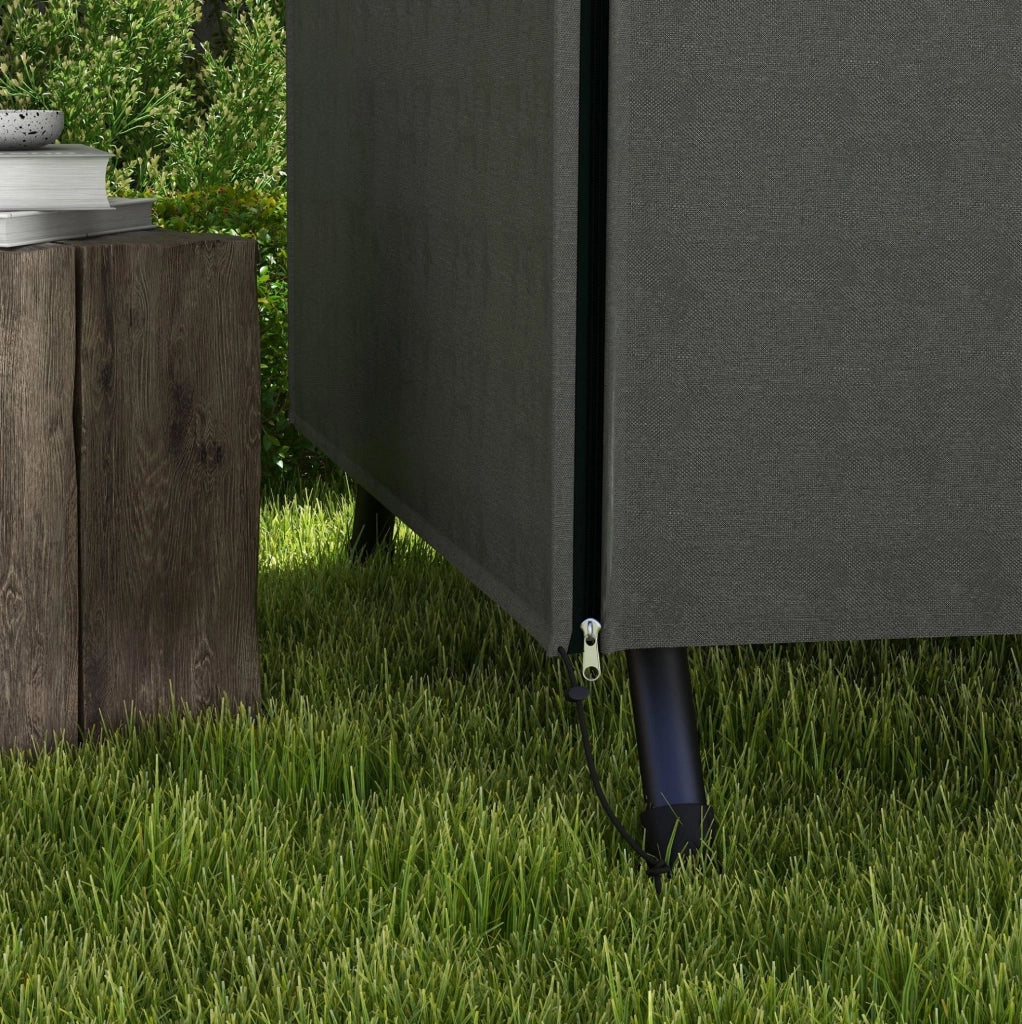 Copertura per Dondolo da Giardino 3 Posti in Tessuto Oxford 600D Resistente all'Acqua e UV 205x124x164 cm Grigio Scuro