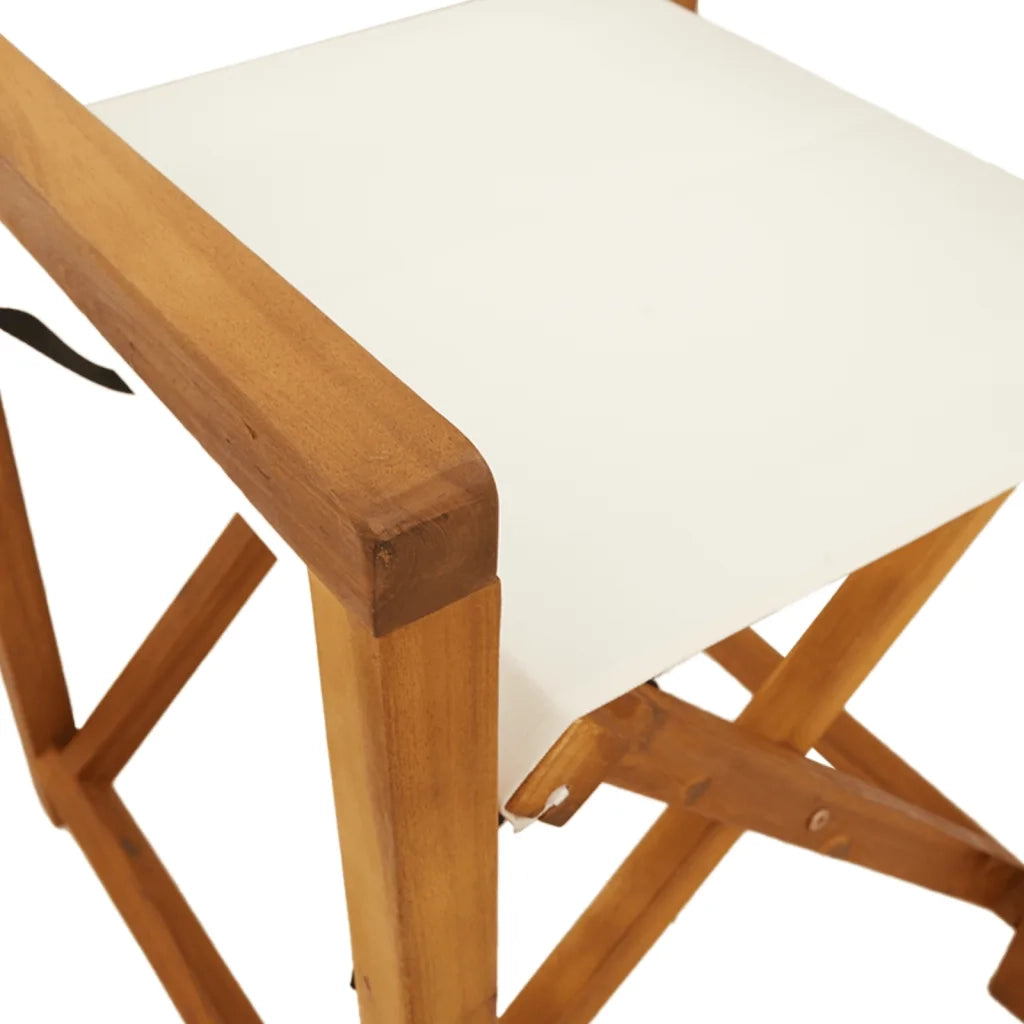 Sedie da Giardino Pieghevoli 4 pz Bianco Crema in Tessuto 3208916