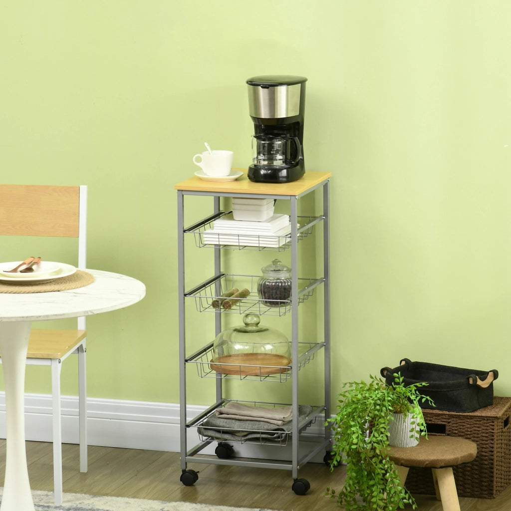 Carrello Multiuso per Cucina e Bagno ¨C zephmum ¨C 36,5x36,5x89 cm Argento