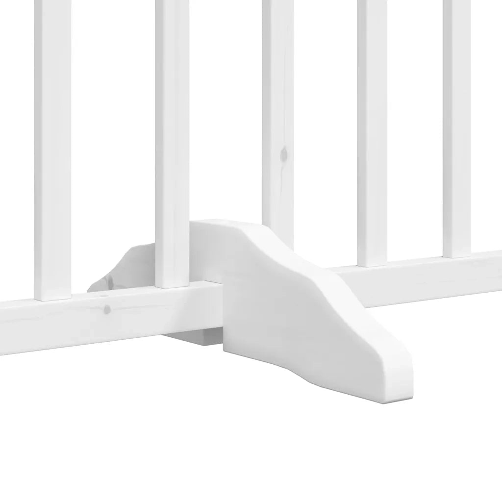 Cancello Cani Porta Pieghevole Bianco 9 Pannelli 450 cm Pioppo CFW9397145