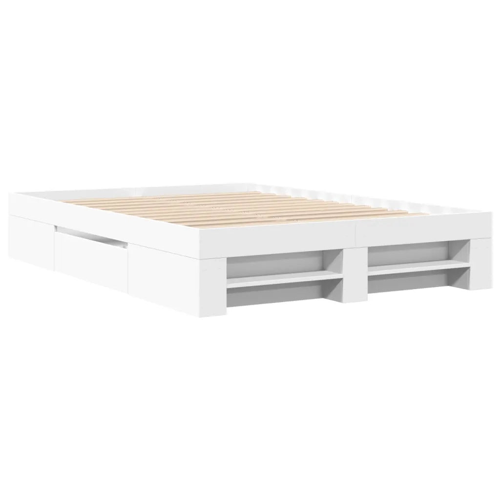 Giroletto-Struttura Letto Bianco 140x190 cm in Legno Multistrato 460304
