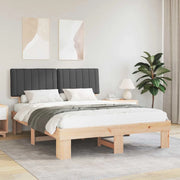 Letto con Testiera Rivestita Grigio scuro 160 x 200 cm