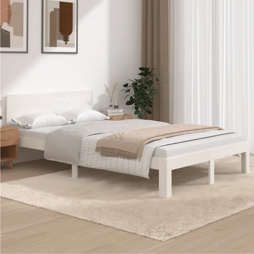 Giroletto Bianco in Legno Massello di Pino 120x200 cm 810491