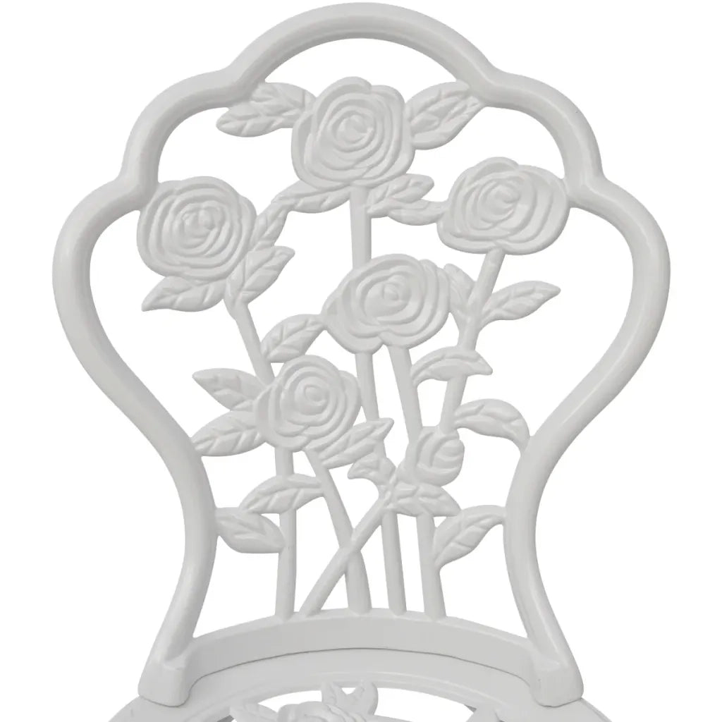 Sedie da Bistrot 2 pz in Alluminio Pressofuso Bianche 43176