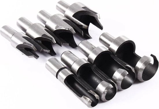 Set di punteria per legno con 8 pezzi - punteria a tappo rettilineo e a tappo con uncino - attrezzi per lavorazione del legno - set di strumenti per tagliare il legno.
