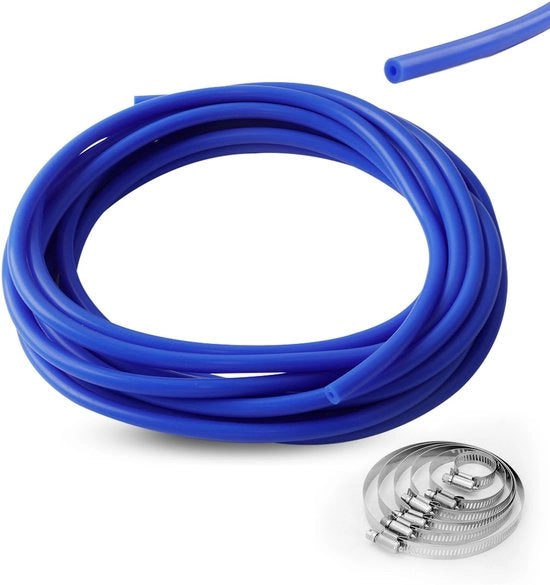 Slang di silicio per aspirazione 6 metri - Alta temperatura - Slang di compressione - Slang di silicio - Fermo Ø 6-12 mm - ID 3 mm / OD 7 mm - Slang di silicio