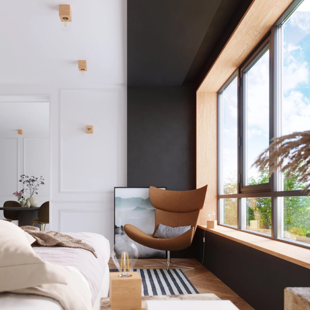 Faretto soffitto Pure Lume DORMA legno chiaro E27 1 luce