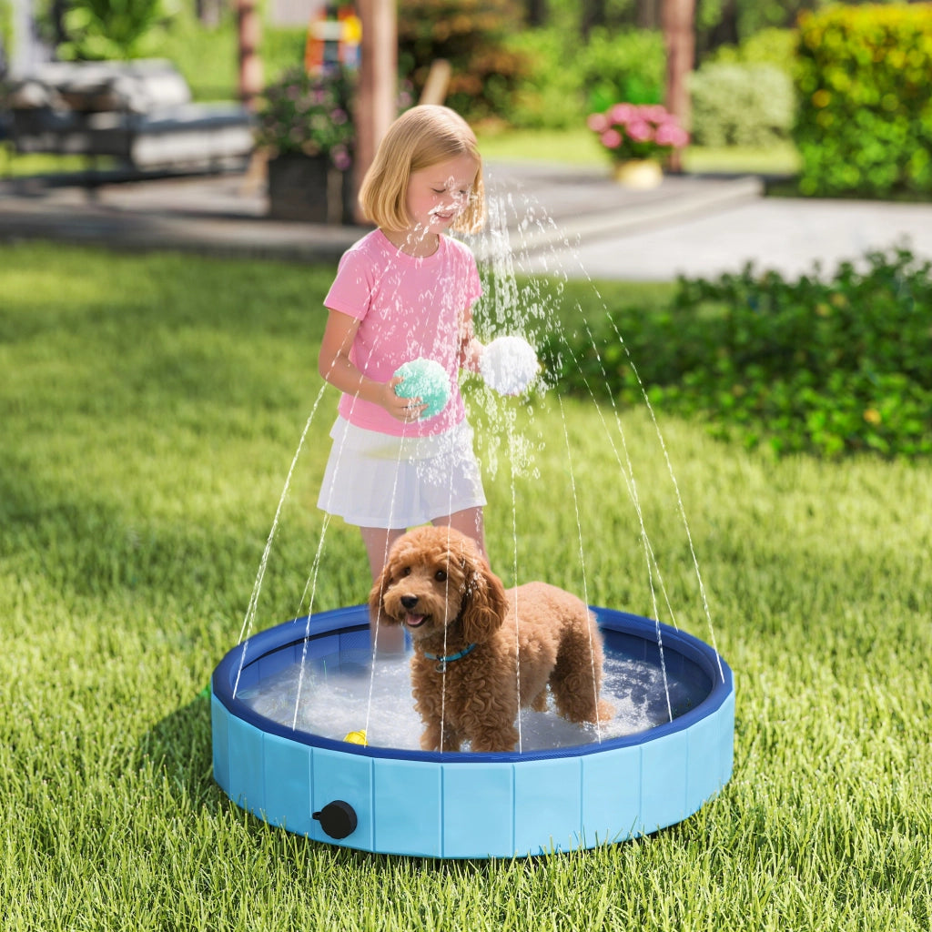 Vasca per Cani Pieghevole ¨C Zephmum ¨C PVC Antiscivolo Blu Chiaro ?80x20 cm