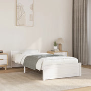 Giroletto-Struttura Letto Bianco in Legno Massello 90x190 cm Single 231524