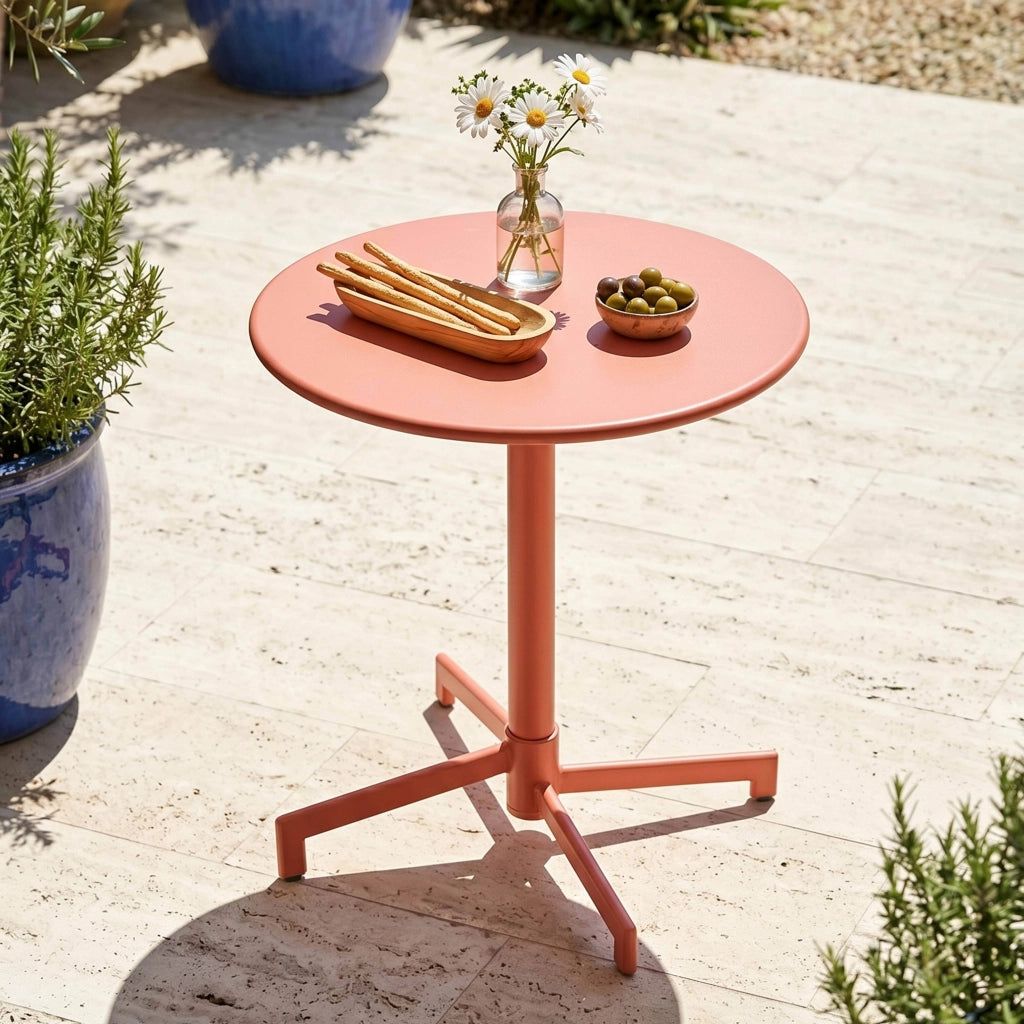 Oviala - Set da giardino con tavolo e 2 sedie in metallo argilla