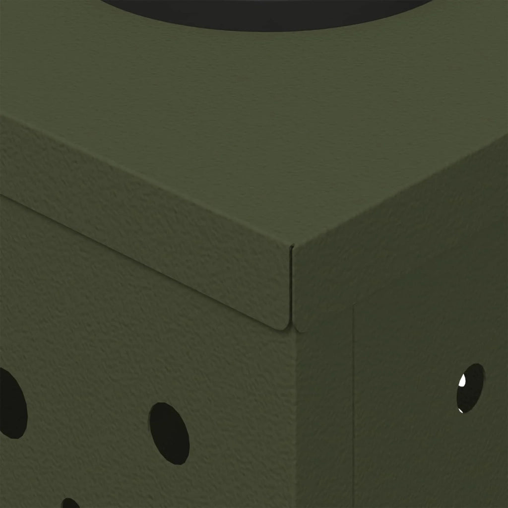 Faro LED solare per sentieri 2 pcs Verde oliva 879768