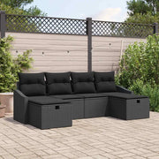 Set Divano da Giardino con cuscino 6 pcs polyrattan