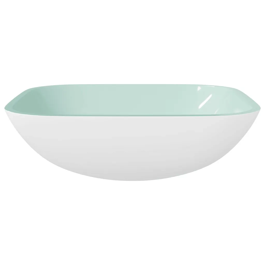 Lavandino in Vetro 42x42x14 cm Bianco CFW6337601