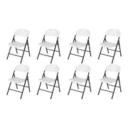 Set di 8 sedie pieghevoli salvaspazio da cucina in pp e metallo, Sedia ergonomica per sala pranzo soggiorno ufficio e giardino