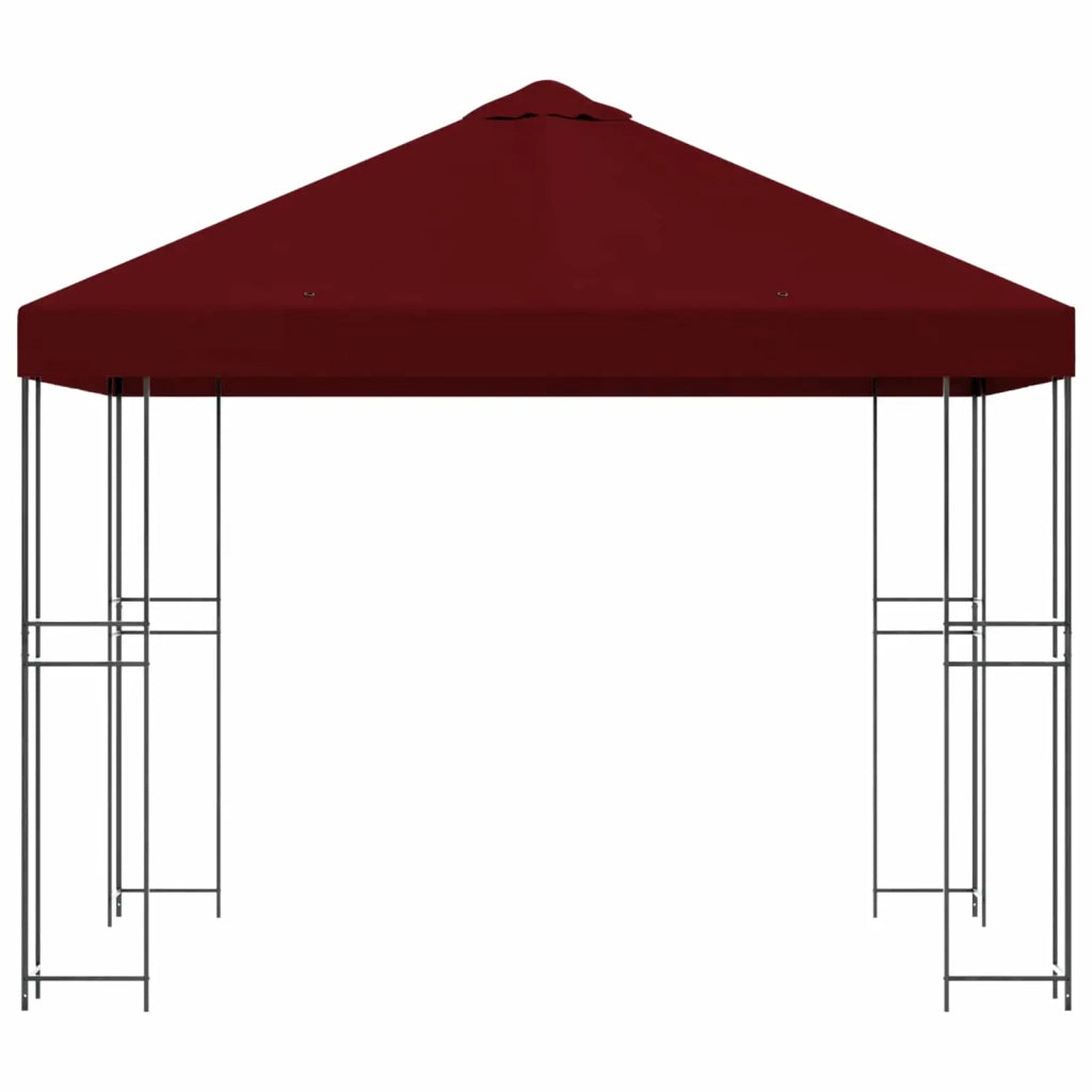 Gazebo 3 x 3 m Borgogna Poliestere e Acciaio 190 900335