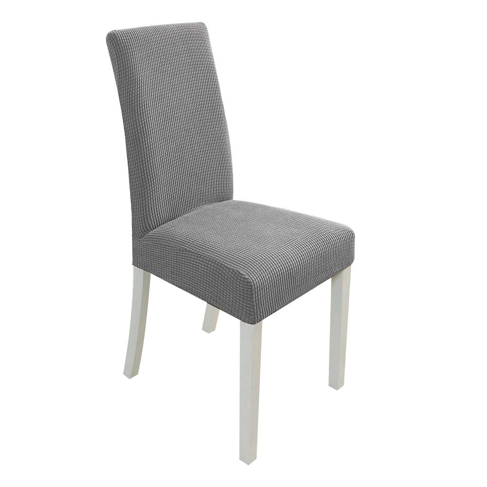 Copertura elastica per sedie, colore grigio, set da 4, per sedie da pranzo