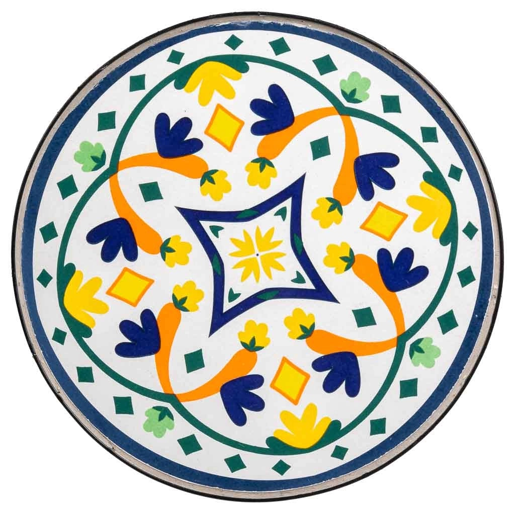 Set di 3 supporti in mosaico Verde scuro e metallo