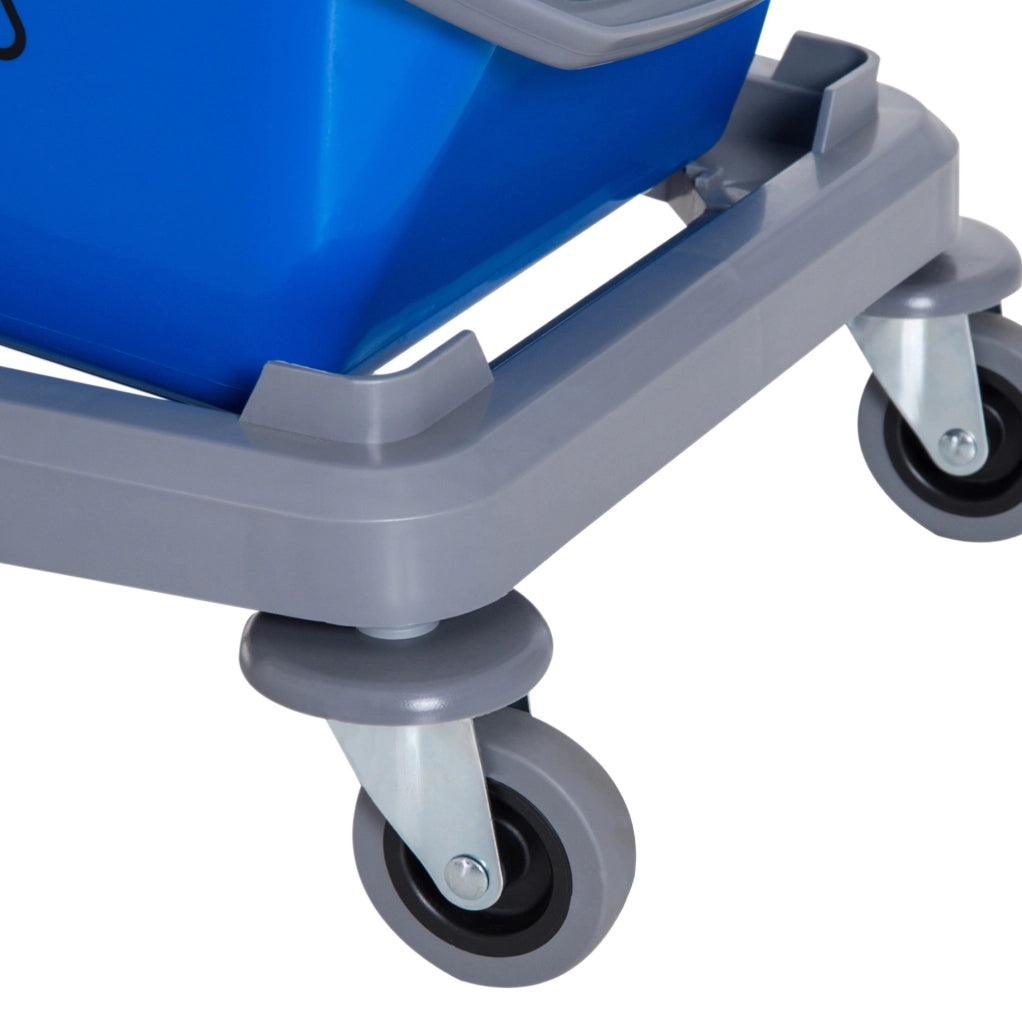 Carrello pulizia con 2 secchi, strizzatore e 4 ruote