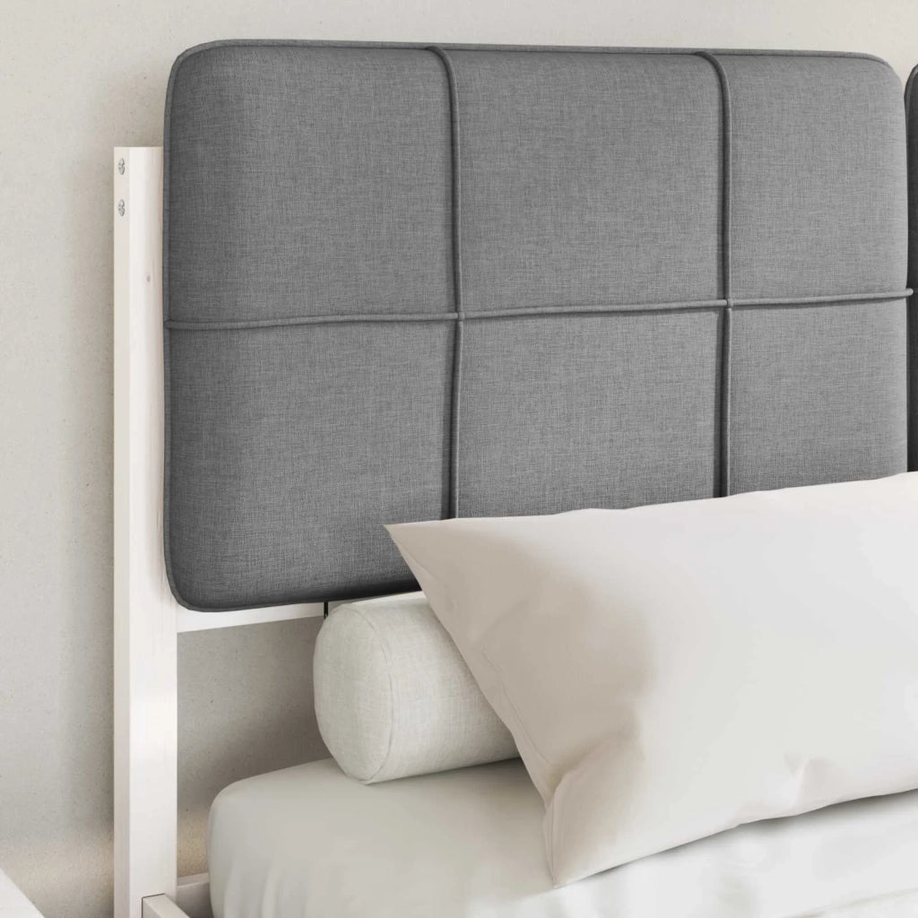 Letto con Testiera Rivestita Grigio chiaro 160 x 200 cm