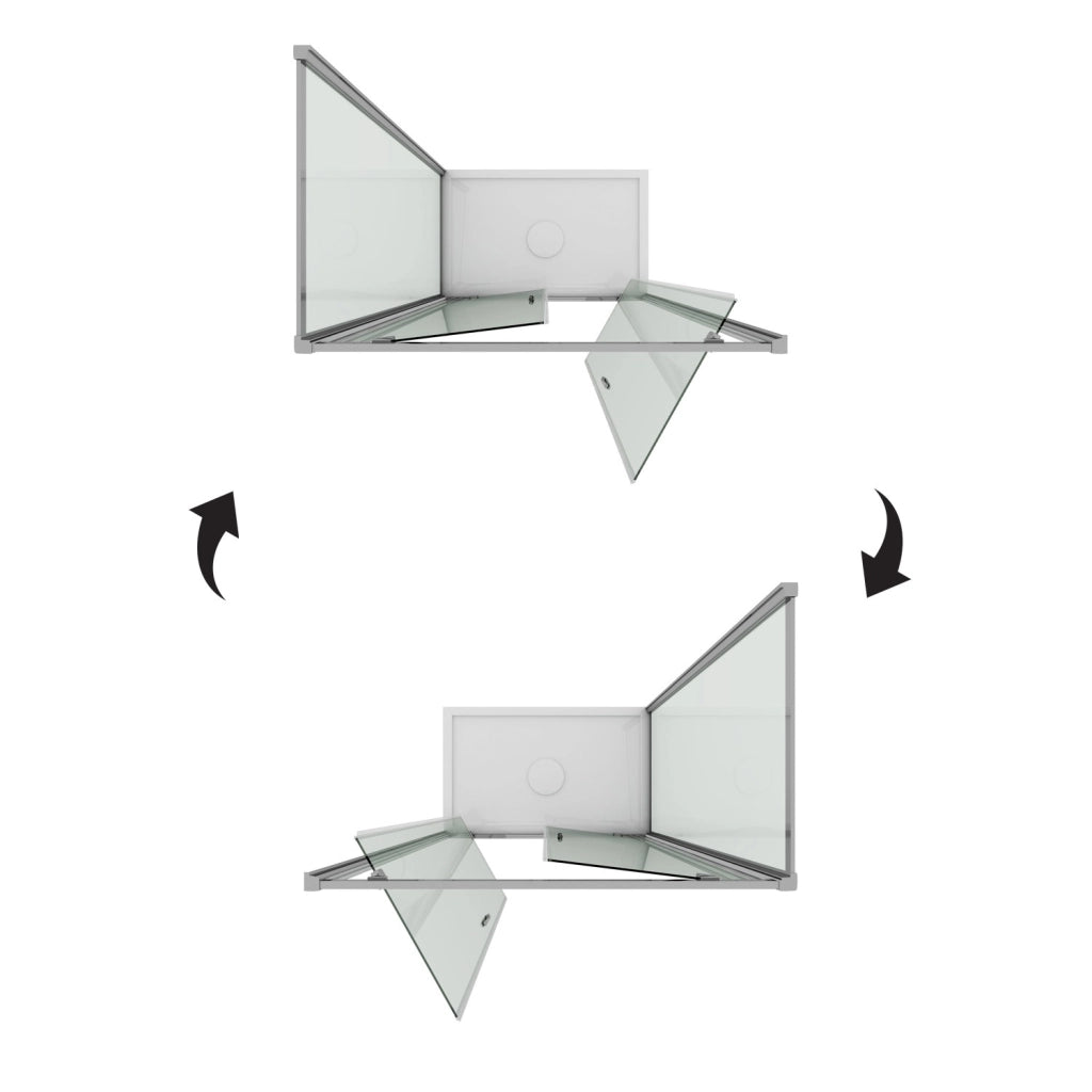 Box Doccia 70x80 AP. 80 CM H198 stampato C mod. Cristal Duo 2 Ante