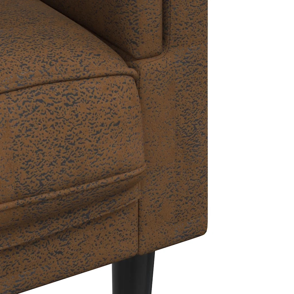 Poltrona | Sedia Relax con Cuscino Marrone in Similpelle Scamosciata