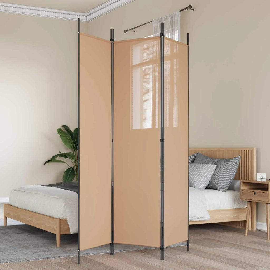 Paravento a 3 pannelli Beige 150 x 200 cm Tessuto 42039207