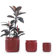 Set di 3 vasi in ceramica Ø 40,5/32/24 cm tortora per giardino e balcone