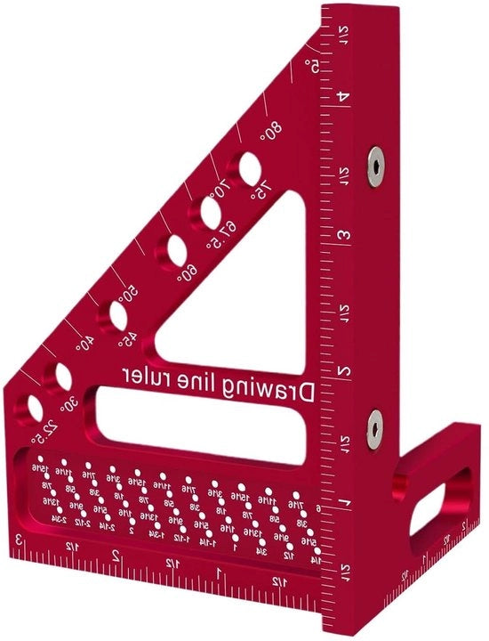 Strumento per la lavorazione del legno - Misuratore di angoli - Precisione nel misurare - 3D Multi-angolo - 3x3x4 pollici - Colore alluminio