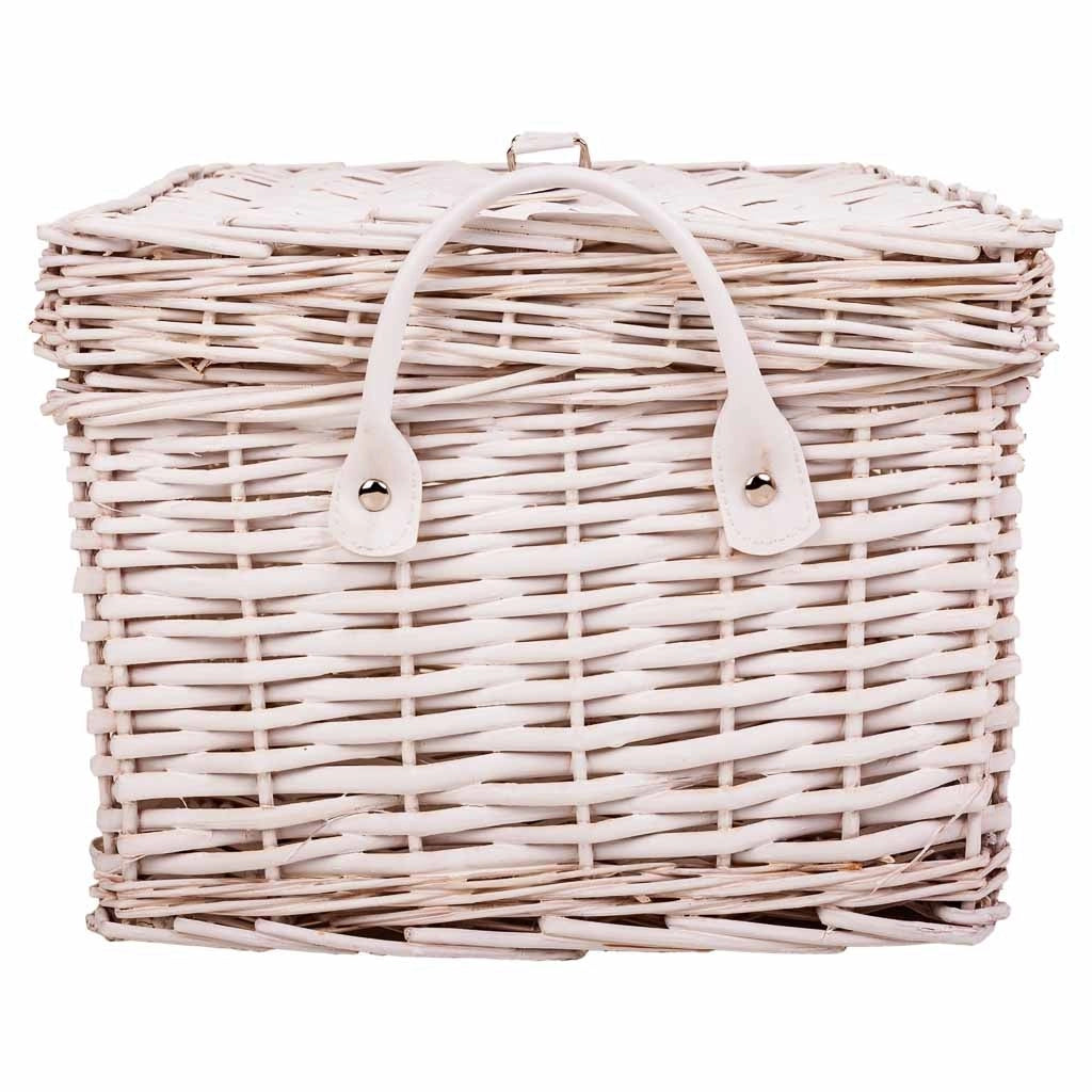 Set di 2 scatole in vimini bianche