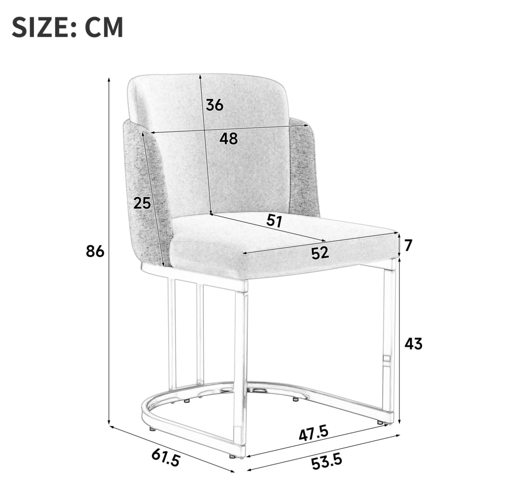 Set di 4 sedie da pranzo in ciniglia beige e oro