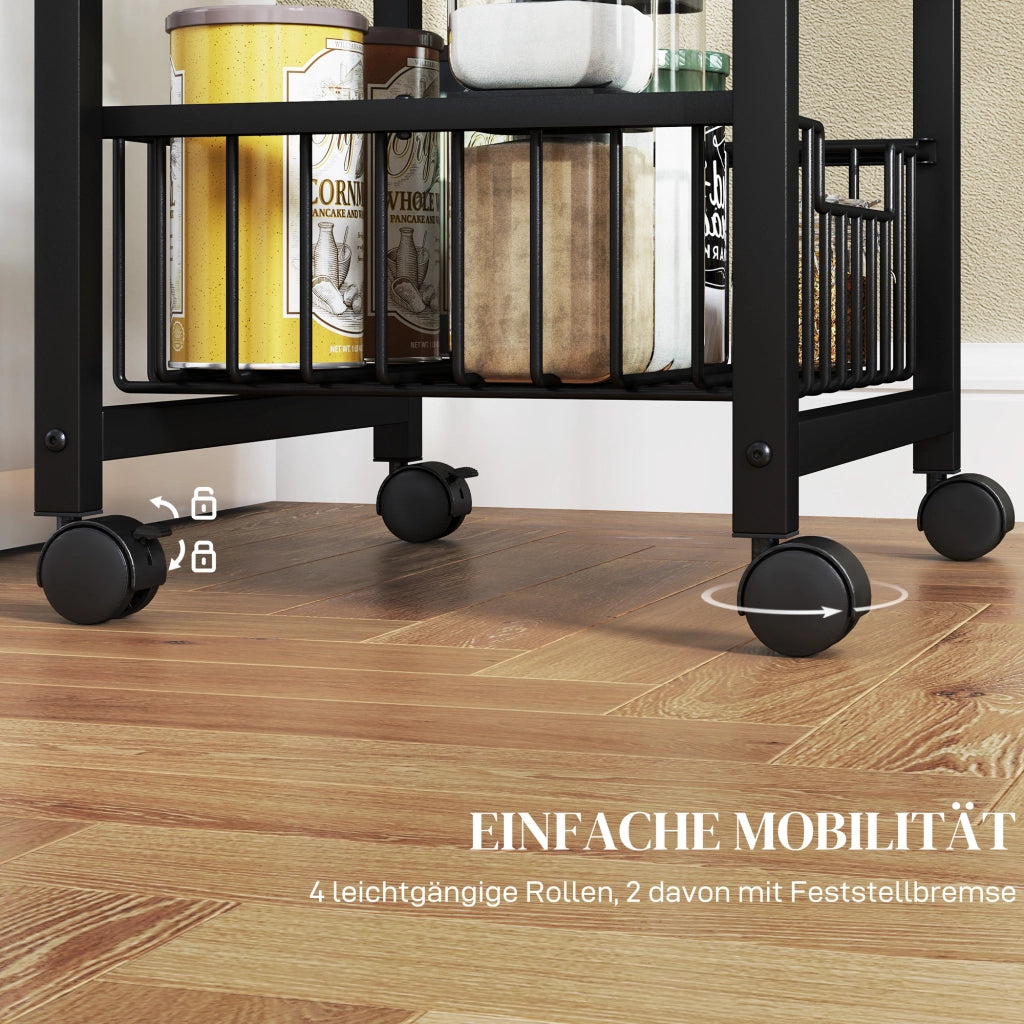 Carrello da cucina con 3 cestelli in acciaio ¨C zephmum ¨C mobile su ruote