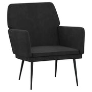 Poltrona | Sedia Relax Nera 62x79x79 cm Velluto