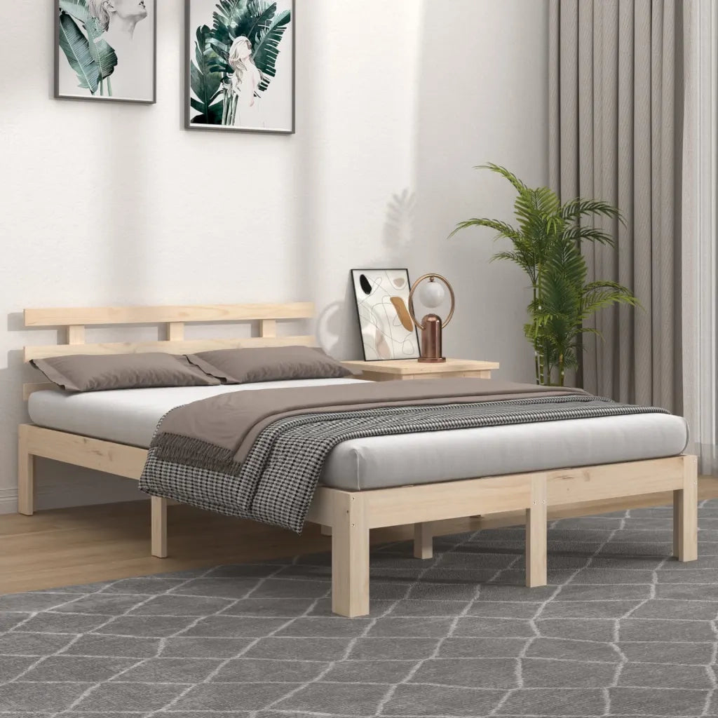 Giroletto-Struttura Letto in Legno Massello 140x190 cm 607774