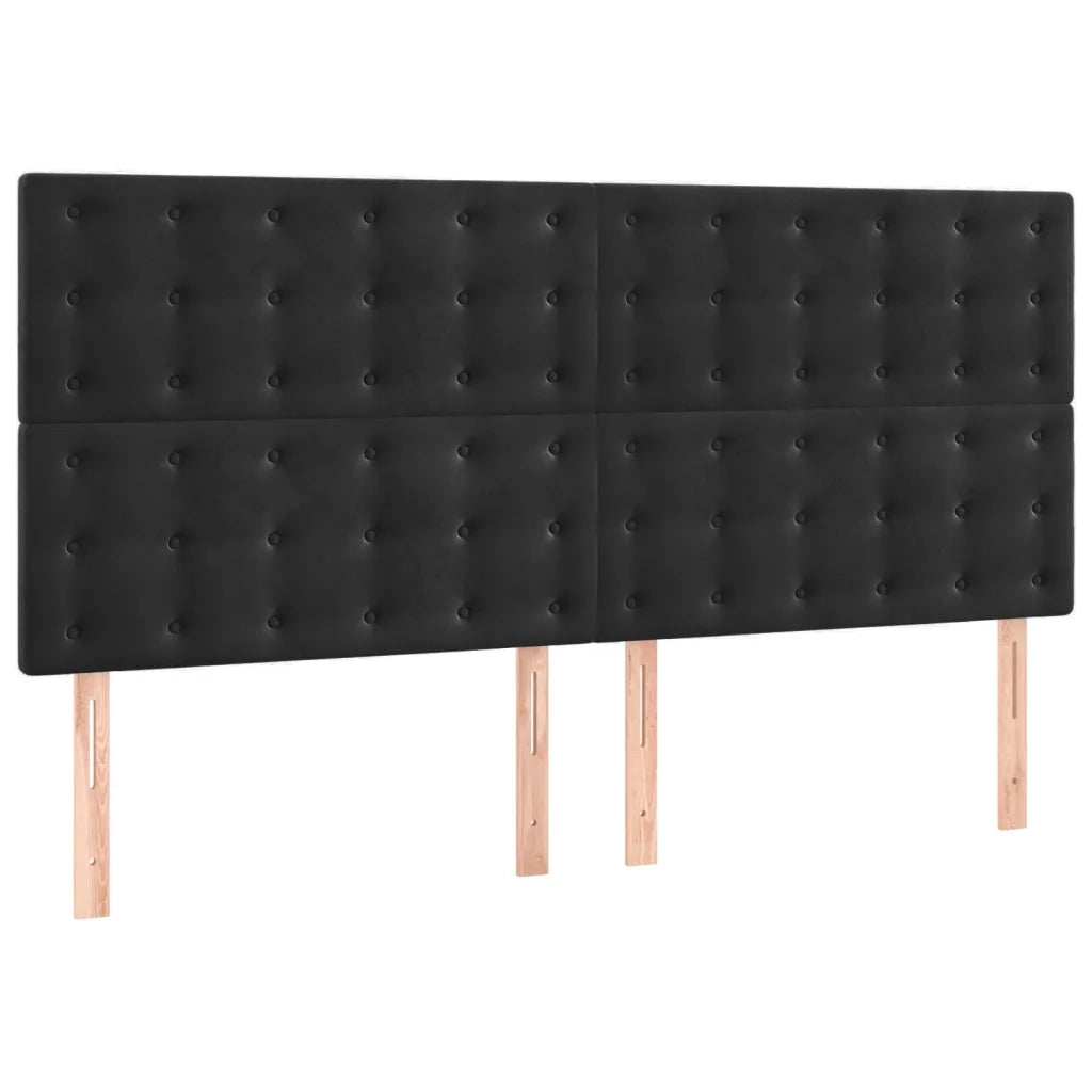 Testiera | Testata Nera 160x5x118/128 cm Velluto