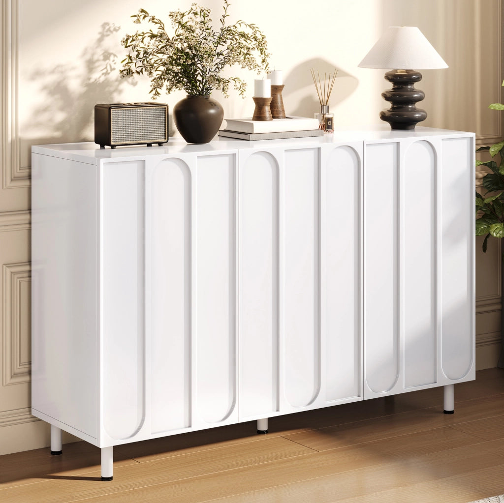 SIDEBOARD 2 in 1 con Scarpiera 120x37x80 cm Bianco
