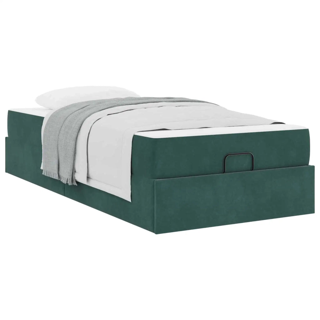 Letto singolo | Letto per adulti | Struttura letto con materasso 2 pcs Verde Velluto