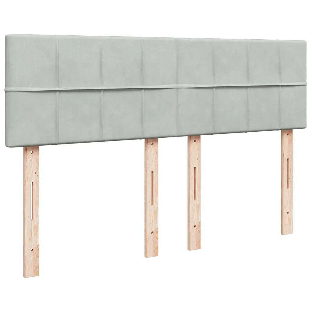 Giroletto a Molle con Materasso Grigio Chiaro 140x200cm Velluto