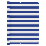 Paravento per balcone frangivista 120 x 400 cm tessuto Oxford bianco e blu 02_0010063