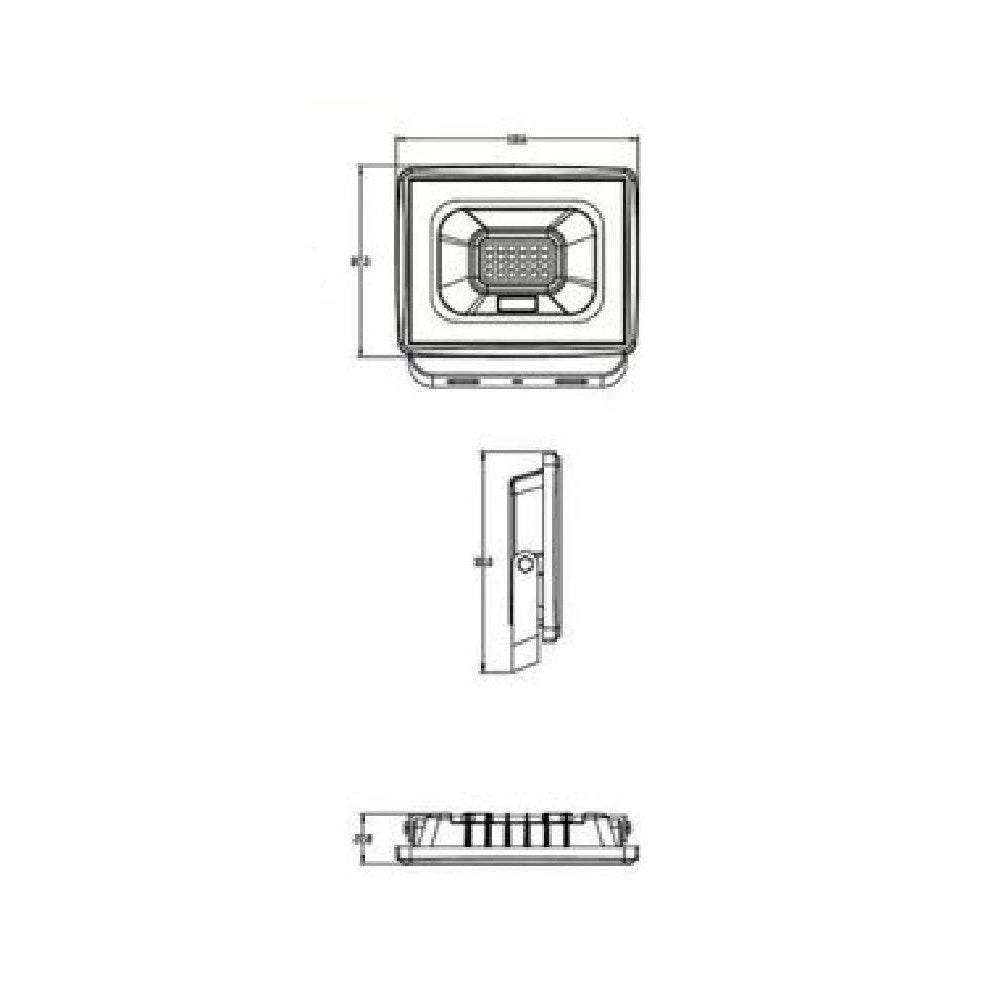 Trade Shop - Faretto Led Faro 20 W 1800 Lm Ip65 Grigio Luce Calda Fredda Naturale Ek02-20w-g -