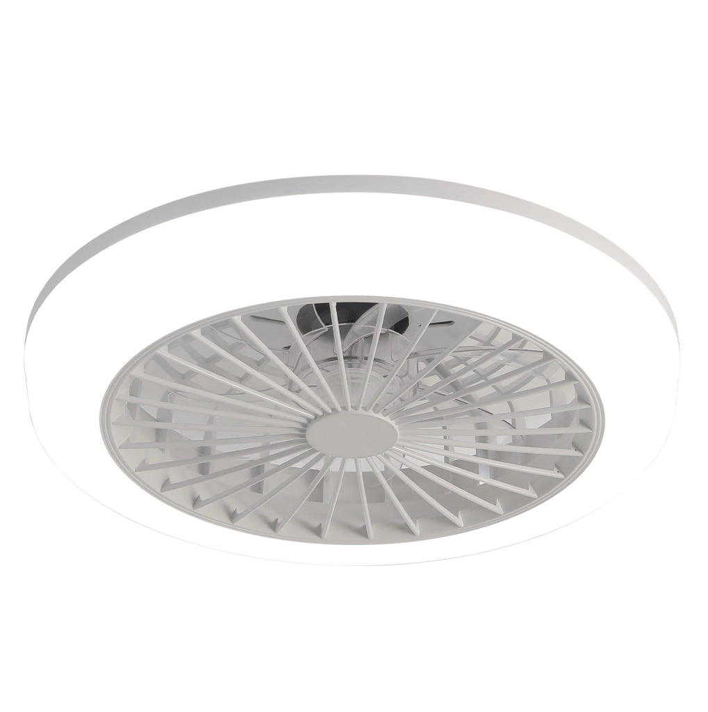 Ventilatore da soffitto LED 45,7x45,7x14,5 cm in ABS bianco con telecomando