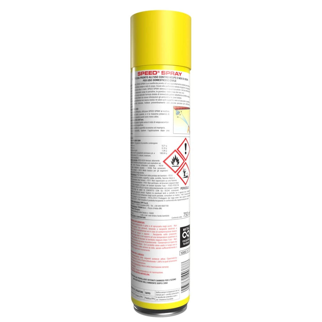 Insetticida Speed Spray per Vespe e Nidi di Vespe 750 ml Zapi 6 Pezzi