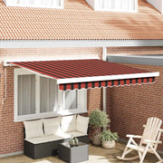 Tenda retrattile Rosso e Nero 350 x 250 cm Tela e Alluminio 3330237