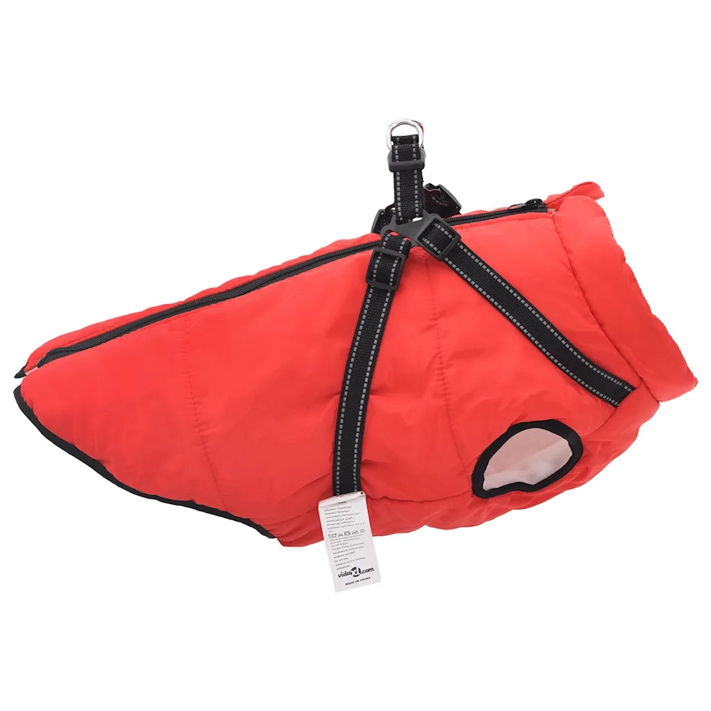 Cappotto Cani Imbracatura Impermeabile Riflettente Rosso L68 4019891
