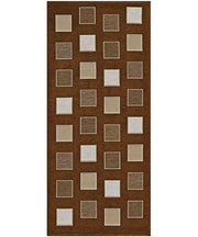 Tappeto moderno SQUARE MARRONE geometrico a quadri, passatoia cucina multiuso lavabile in lavatrice e anti-scivolo cm.55x280